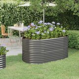  Povišena vrtna gredica od pocinčanog čelika 152x80x68 cm sivi | shoptok.hr