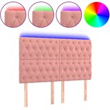  LED uzglavlje ružičasto 144x7x118/128 cm baršunasto | shoptok.hr