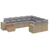  10-dijelni set vrtnih sofa s jastucima bež od poliratana 83 x 62 x 69 cm | Shoptok.si