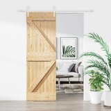 Klizna vrata Prirodna i bijela 70 x 210 cm Čvrsta borovina | shoptok.hr