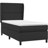  Krevet s oprugama i madracem crni 90x190 cm od umjetne kože | shoptok.hr