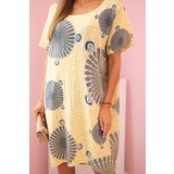 Kesi Włoski Women's cotton dress with oriental pattern yellow | ePonuda.com