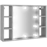 Ormarić s ogledalom LED boja hrasta sonome 76x15x55 cm | shoptok.hr