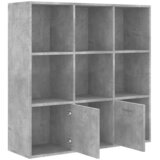 Ormarić za knjige boja betona 98 x 30 x 98 cm konstruirano drvo | shoptok.hr