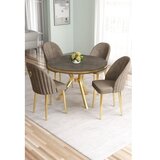 Hanah home Set trpezarijskog stola i stolica (5 delova) Mos Anthracite Gold Cappuccino | Eponuda.com