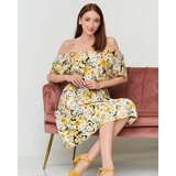 Resti Yellow knee-length dress with a multicolored floral pattern - Clothing | Eponuda.ba