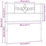  Metalno zamjensko uzglavlje bijelo 107 cm | shoptok.hr