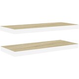 Maison Chic 2 kosi Stenske Police - Viseče police hrast in bele 80x23,5x3,8 cm MDF, (21758787) Cene