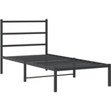  Metalni okvir za krevet s uzglavljem crni 90x200 cm | shoptok.hr
