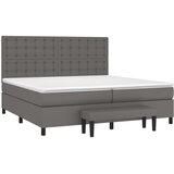  s oprugama i madracem sivi 200x200 cm od umjetne kože | shoptok.hr