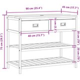  Kupaonski ormar Prirodna 90 x 45 x 75 cm Čvrsto teak drvo | shoptok.hr