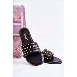 S. BARSKI Women's Leather Slippers With Decoration Black Brien | Shoptok.si