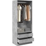 vidaXL Garderobna omara betonsko siva 80x50x200 cm inženirski les | Shoptok.si