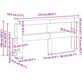  Glava kreveta s ormarićem Dimljeni Hrast 215 x 18,5 x 100 cm | shoptok.hr