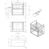 OMEGA PANELI kupaonski ormarić s umivaonikom luxury snow 60 cm crni mat | shoptok.hr