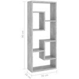  Zidna polica siva boja betona 36 x 16 x 90 cm konstruirano drvo | shoptok.hr