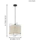Eglo 43292 - visilica na sajli bridekirk 1xE27/60W/230V prečnik 400mm | Eponuda.com
