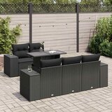 vidaXL 6-dijelni set vrtnih sofa s jastucima crni od poliratana | shoptok.hr