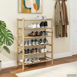  Polica za cipele s policom Prirodna 68 x 28 x 96 cm Bambus - 6 guma | shoptok.hr