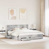  Krevetna konstrukcija s uzglavljem Betonski sivi 200 x 200 cm | shoptok.hr