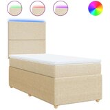 vidaXL Krevet s oprugama i madracem krem 90 x 200 cm od tkanine | shoptok.hr