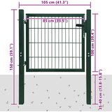  Vrata za ogradu od čelika 100 x 100 cm zelena | shoptok.hr