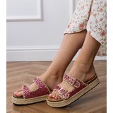 D/CEO Pink espadrille sandals with buckles Induri | Shoptok.si