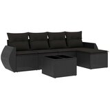 vidaXL 6-dijelni set vrtnih sofa s jastucima crni od poliratana | shoptok.hr