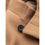 Ombre Men's coat with asymmetrical fastening and high collar - light brown | Shoptok.si