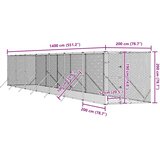 Vanjski kavez za pse srebrni 2 x 14 x 2 m od pocinčanog čelika | shoptok.hr
