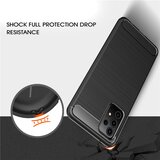 Techsuit Carbon Silicone ovitek za Samsung Galaxy A52 4G / A52 5G / A52s 5G - črn | Shoptok.si