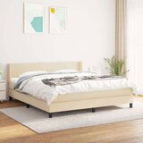  Krevet s oprugama i madracem krem 180x200 cm od tkanine | shoptok.hr