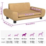  Krevet za pse smeđi 70 x 45 x 33 cm baršunasti | shoptok.hr