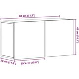 vidaXL TV ormarić crni hrast 80x30x41 cm inženjerski drvo | shoptok.hr