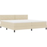  Postelja z vzmetnico z vzmetnico krema 200 x 200 cm blago, (5000126037) | Shoptok.si