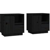  Noćni ormarići 2 kom crni 50 x 34 x 50 cm od masivne borovine | Eponuda.com