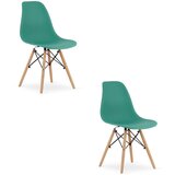 Brandless Stol OSAKA zelena / naravne noge x 2, (22030730) Cene