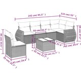 vidaXL 7-dijelni set vrtnih sofa od poliratana s jastucima smeđi | shoptok.hr