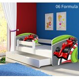  Otroška postelja ACMA z motivom, stransko bela + predal 160x80 cm 06 Formula 1 | Shoptok.si
