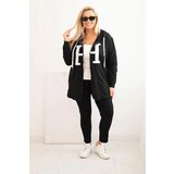 Kesi Women's Plus Size cotton hoodie with a large letter H black | shoptok.hr