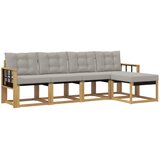 vidaXL Zunanja garnitura za sedenje 5 pcs Bela in svetlo siva, (5000280649) | Shoptok.si
