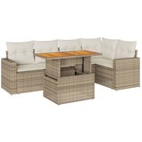 Maison Chic Seti vrtnega pohištva - Vrtna garnitura - Vrtni pohištvo set 6-delna z blazinami bež poli ratan, (21813203) | Shoptok.si