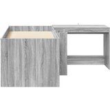  Krevet za djecu s visokim okvirom i stolom 2 kom. Siva Sonoma 80 x 160 cm | Shoptok.si