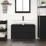  Kupaonski ormarić za umivaonik s ladicama 90x34,5x60 cm Crna | Shoptok.si