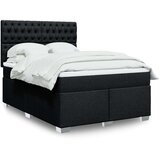 vidaXL Box spring postelja z vzmetnico črna 160x200 cm blago | Shoptok.si