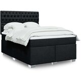 vidaXL Krevet s oprugama i madracem crni 160x200 cm od tkanine | shoptok.hr