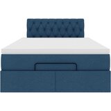  Otomanski okvir kreveta s madraca plavi 120x190 cm od tkanine | Eponuda.com
