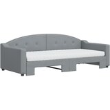 Dnevni krevet na razvlačenje svjetlosivi 90 x 200 cm od tkanine | shoptok.hr