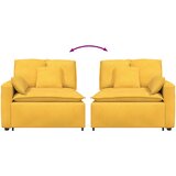  Modularni kauč s naslonom za ruke i jastucima svijetložuti 100 cm | shoptok.hr