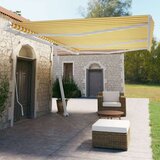  Samostojeća tenda na ručno uvlačenje 600 x 350 cm žuto-bijela | shoptok.hr